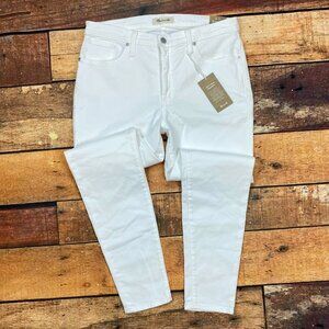 Madewell High Riser Skinny Skinny Jeans Size 32 Pure White Stretch Denim H5769